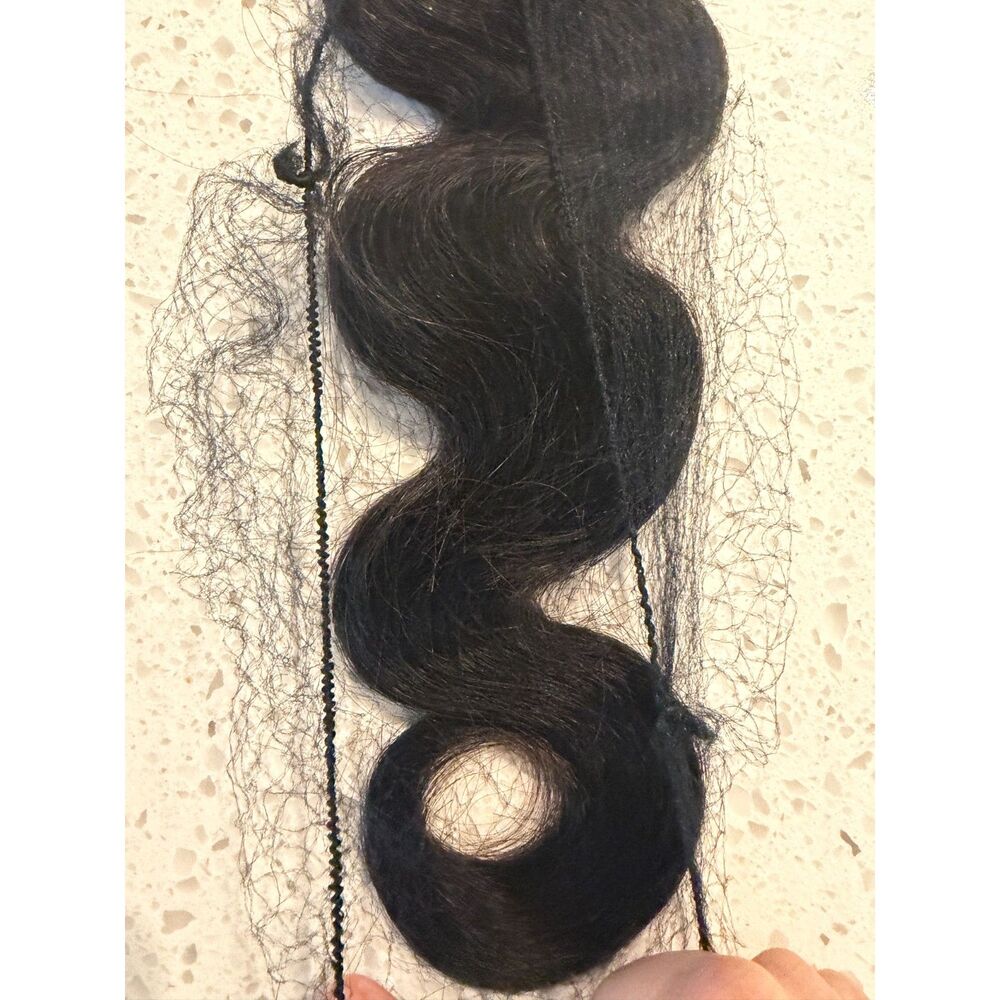 16in Yaki Straight Human Hair Clip In Extensions 6pc 120g Natural Black